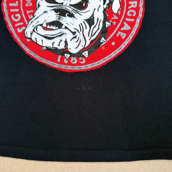 Vintage 90s Georgia Bulldogs T-Shirt Black UGA Mascot Dog Single Stitch Small - Picture 4 of 7